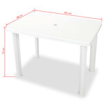 vidaXL Mobilier de bistro 3 Pièces Plastique Blanc