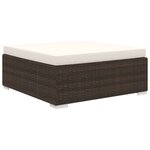 vidaXL Salon de jardin 8 Pièces avec coussins résine tressée marron