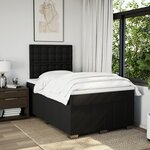 vidaXL Sommier à lattes de lit avec matelas noir 120x190 cm tissu