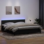 vidaXL Sommier à lattes de lit avec matelas et LED noir 180x210 cm velours