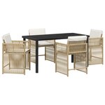 vidaXL Ensemble de salle à manger pour jardin 5 Pièces Beige polyrotin
