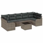 vidaXL Ensemble de canapé de jardin avec coussin 8 Pièces Gris