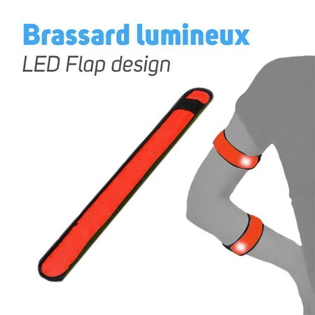 Brassard lumineux flap design