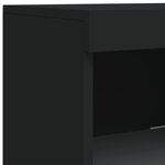 vidaXL Buffets avec lumières LED 3 Pièces noir bois d'ingénierie
