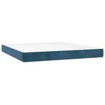 vidaXL Sommier à lattes de lit matelas et LED Bleu foncé 180x200 cm