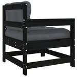 vidaXL Chaises de jardin et coussins lot de 2 noir bois de pin massif