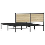 vidaXL Cadre de lit en métal sans matelas chêne sonoma 140x200 cm