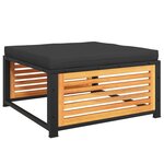 vidaXL Tabouret de jardin avec coussin 68x68x30cm bois massif d'acacia