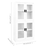 vidaXL Armoire de bureau Blanc 90x40x180 cm Acier et verre trempé