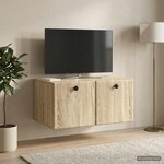 vidaXL Meuble TV mural 59 5 x 41 x 30 cm Chêne Sonoma