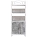 vidaXL Armoire de salle de bain Blanc et gris 46x24x116 cm Paulownia