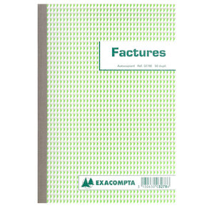 Manifold Factures 210 x 148 mm avec TVA 50 feuillets Dupli EXACOMPTA