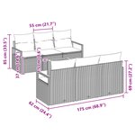 Ensemble de canapé de jardin de 7 pièces avec coussins Noir Poly Rotin Acacia