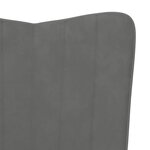 vidaXL Chaise de relaxation avec repose-pied Gris foncé Velours