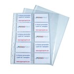 Sachet De 10 Pochettes Perforées Pour Cartes De Visite 10 Emplacements - Polypropylène Lisse 11/100e - A4 - Cristal - X 10 - Exacompta