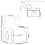 vidaXL Fauteuil inclinable électrique crème tissu