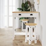 vidaXL Tabourets de bar lot de 2 blanc bois massif de pin