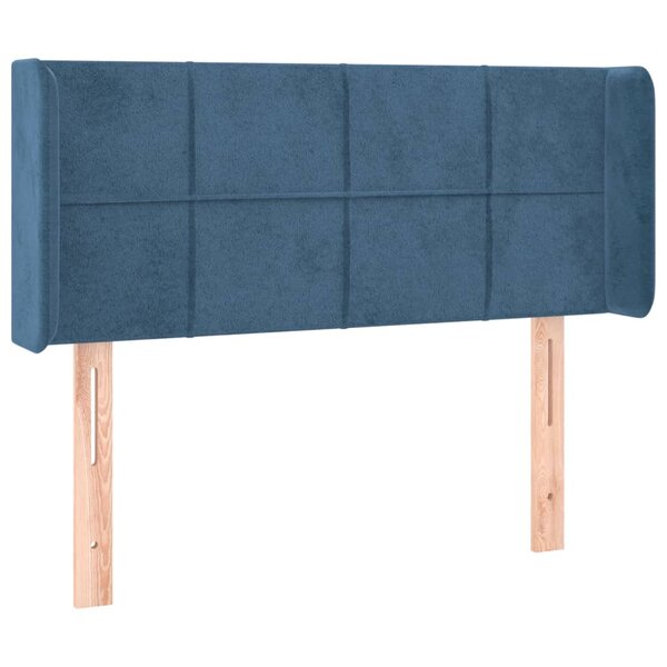 vidaXL Tête de lit avec oreilles Bleu foncé 103x16x78/88 cm Velours
