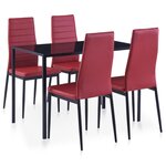 vidaXL Mobilier de salle à manger 5 Pièces Rouge bordeaux