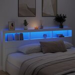 vidaXL Armoire tête de lit avec LED blanc 220x17x102 cm