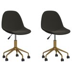 vidaXL Chaises pivotantes à manger lot de 2 Gris foncé Velours