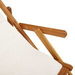 vidaXL Pack de 2 chaises de plage pliantes - Grises  en bois d'acacia et textilène