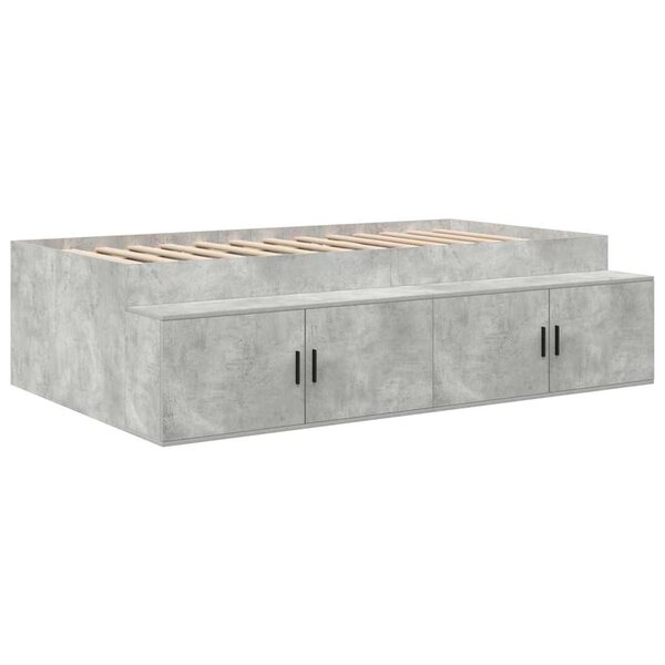 vidaXL Cadre de lit avec rangement Gris béton 100 x 200 cm