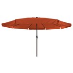 Parasol de jardin vidaXL avec lumières LED ø395x245 cm Terracotta