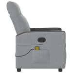 vidaXL Fauteuil de massage inclinable Gris clair Tissu