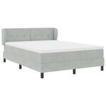 Lit à ressort vidaXL avec matelas Gris clair 140x190 cm Velours
