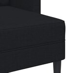 vidaXL Canapé 2 places avec méridienne en L noir 125 cm tissu