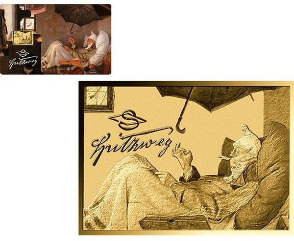 Pièce de monnaie en Or 3000 Francs g 0.031 (1/1000 oz) Millésime Gold Gift DER ARME POET