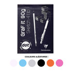 Bloc encollé GraF it Dot A4 80F 90g Blanc Couverture coloris Aléatoire CLAIREFONTAINE