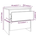 vidaXL Table de chevet Blanc 45x34 5x44 5 cm Aggloméré
