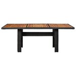 vidaXL Table à dîner de jardin Noir 200x100x74 cm Résine tressée