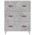 vidaXL Commode gris béton 69 5 x 34 x 90 cm bois d'ingénierie