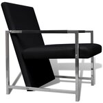 vidaXL Fauteuils lot de 2 avec cadre chromé noir similicuir