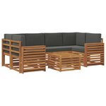 vidaXL Ensemble de canapés d'extérieur 7 pc Naturel et Anthracite