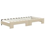 vidaXL Lit de jour avec gigogne et tiroirs crème 100x200 cm tissu