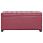 Banquette pouf tabouret meuble pouf de rangement 87 cm rouge bordeaux synthétique 3002087