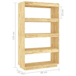 vidaXL Bibliothèque/Séparateur de pièce 80x35x135cm bois de pin massif