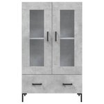 vidaXL Buffet haut gris béton 69 5x31x115 cm bois d'ingénierie