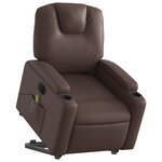 vidaXL Fauteuil inclinable de massage électrique marron similicuir