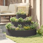 vidaXL Pot en Métal Acier/noir Acier Grand Modulaire Pot en Métal