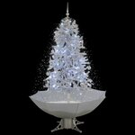 vidaXL Arbre de Noël neigeux avec base de parapluie Blanc 170 cm