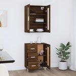 Vidaxl buffet haut chêne marron 69 5x34x180 cm bois d'ingénierie