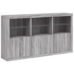 vidaXL Buffet avec lumières LED sonoma gris 181 5x37x100 cm