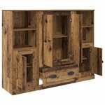 vidaXL Haut Armoire avec tiroir 3 Pièces Bois Ancien Bois d'ingénierie