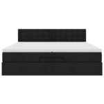 VidaXL Cadre de lit ottoman avec matelas noir 200x200cm tissu
