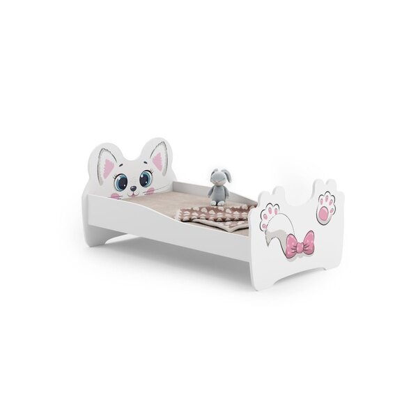 Lit simple enfant  PINK CAT 140 avec matelas